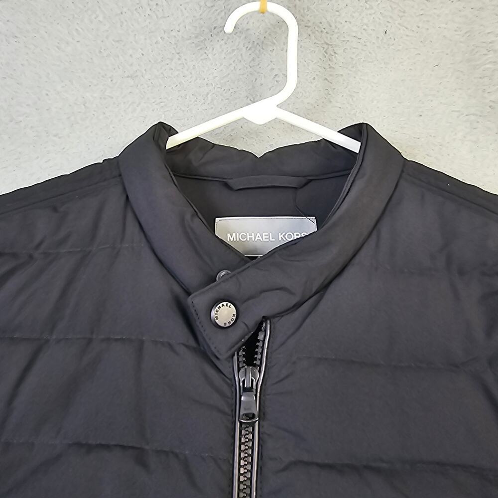 Michael Kors Puffer Down Jacket Men's Large Full Zip Pockets Winter Warm Black - Picture 4 of 10